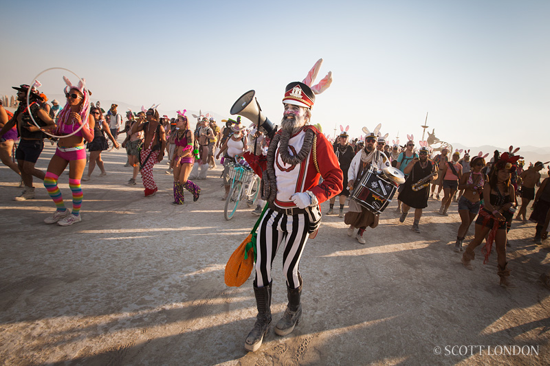 The Billion Bunny March at Burning Man 2013 (Photo by Scott London)