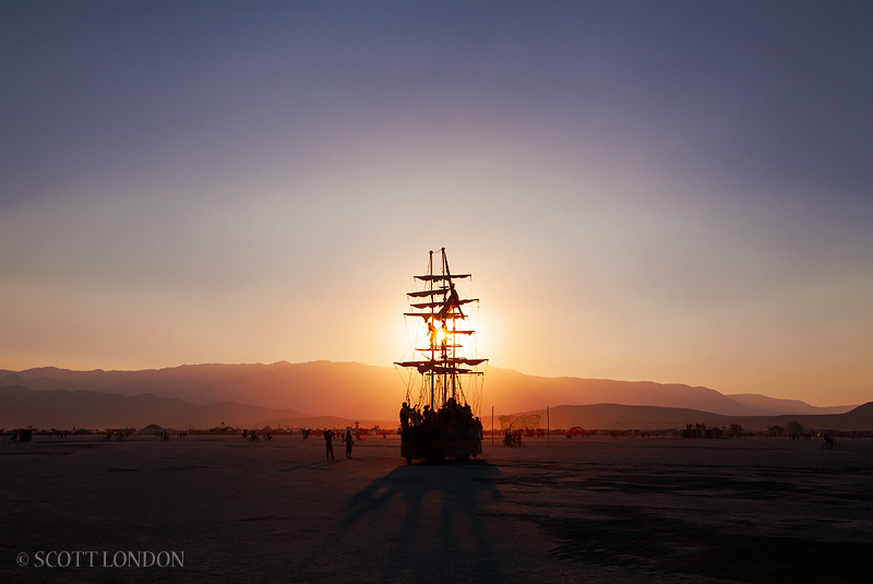 The Monaco at sunset at Burning Man 2013 (Photo by Scott London)