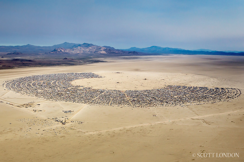 Aerial of Black Rock City at Burning Man 2013 (Photo by Scott London)