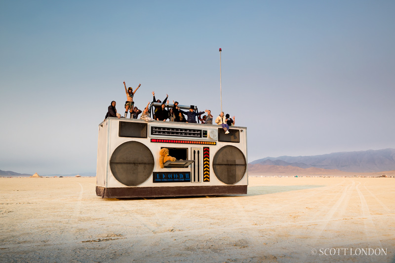 The Rockbox, an art car at Burning Man 2013 (Photo by Scott London)