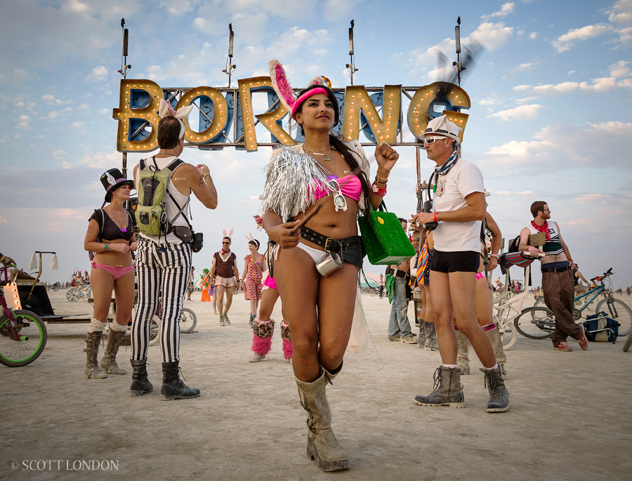 Boring at Burning Man 2014 (Photo by Scott London)