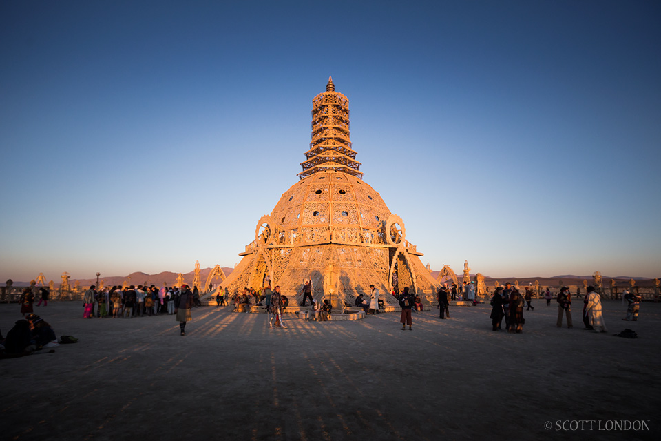 The Temple of Grace at sunrise at Burning Man 2014 (Photo by Scott London)