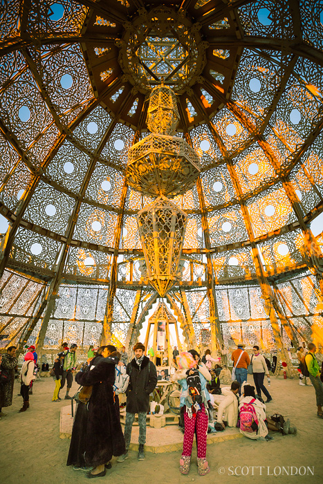 The interior of the Temple of Grace at Burning Man 2014 (Photo by Scott London)