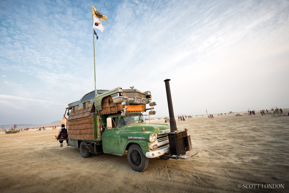The Cadishack, a mutant vehicle at Burning Man 2014 (Photo by Scott London)