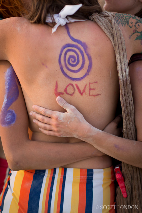 Group hug at Burning Man 2014 (Photo by Scott London)
