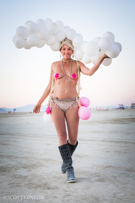 Champagne, a Burner from New York, at Burning Man 2014 (Photo by Scott London)