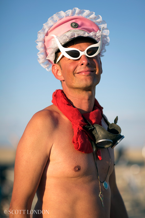 Celli, a Burner from Switzerland at Burning Man 2014 (Photo by Scott London)