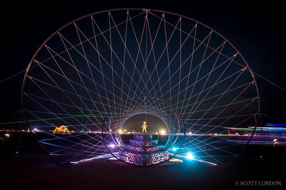 Zymphonic Wormhole, an installation by Seattle-based artists J-Kat and Shelly, at Burning Man 2014 (Photo by Scott London)