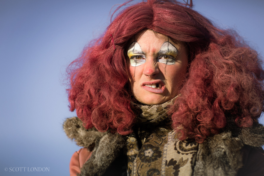 Grumpy Clown at Burning Man 2015. (Photo by Scott London)