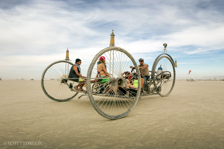 Eleanor, a pedal-powered tricycle at Burning Man 2016