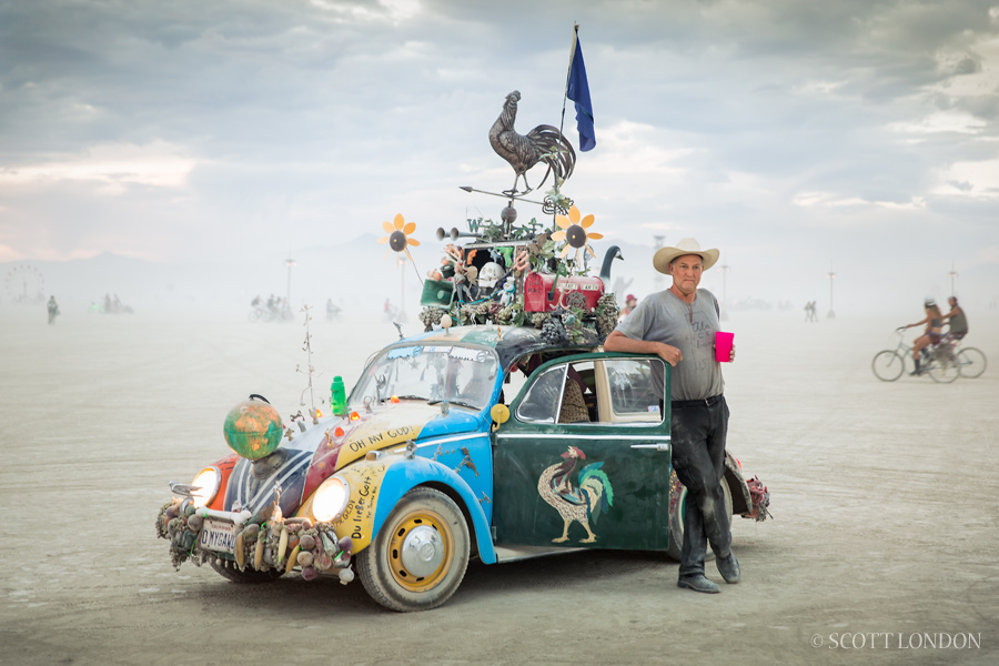 Oh My God, one of the first art cars ever to appear at Burning Man, was created by Texas filmmaker Herrod Blank. (Photo by Scott London)