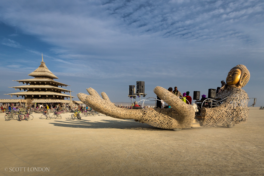The Hand of Buddha, an art car at Burning Man 2016. (Photo by Scott London)
