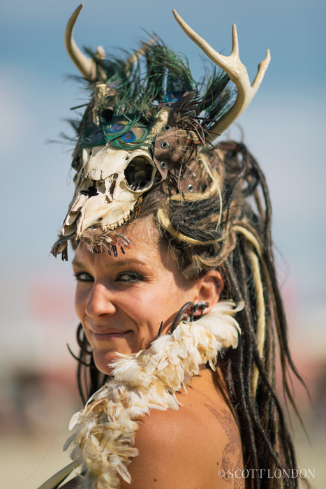 Pita, a costume designer and longtime Burner at Burning Man 2016. (Photo by Scott London)