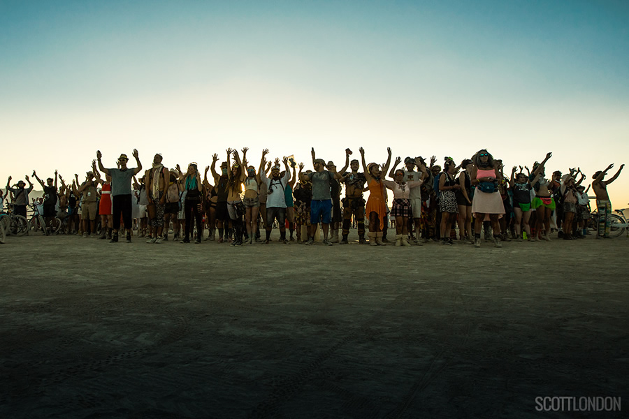 People celebrate at Burning Man 2017. (Photo by Scott London)