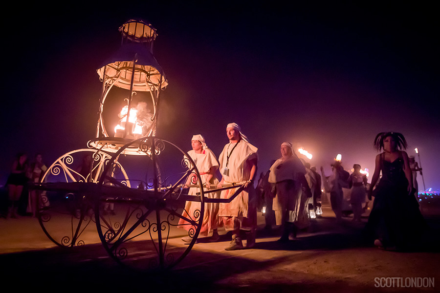 The Burn Night Fire Procession at Burning Man 2017. (Photo by Scott London)