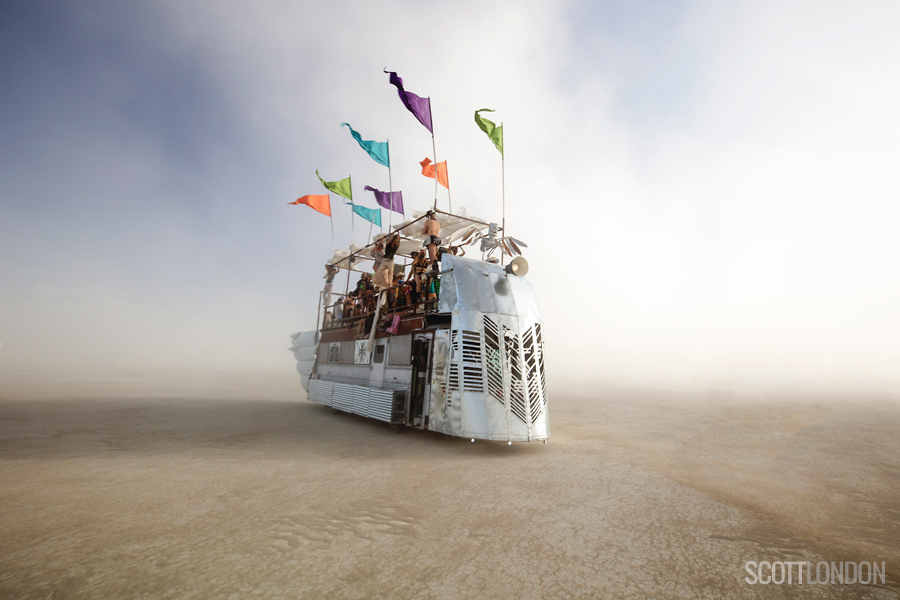 The Pariah Express, an art car at Burning Man 2018. (Photo by Scott London)