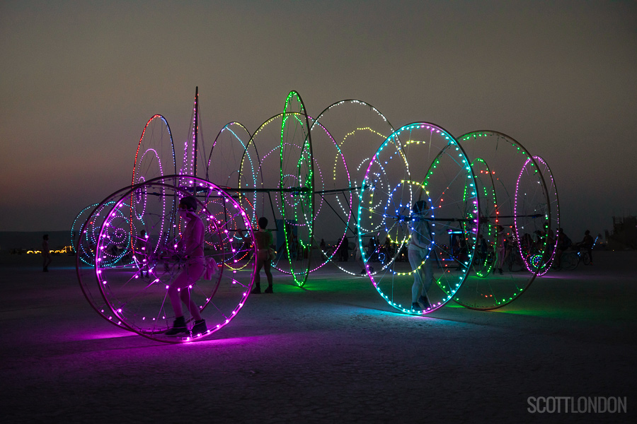 The Color Wheels, a performance project by the French Compagnie Off. (Photo by Scott London)