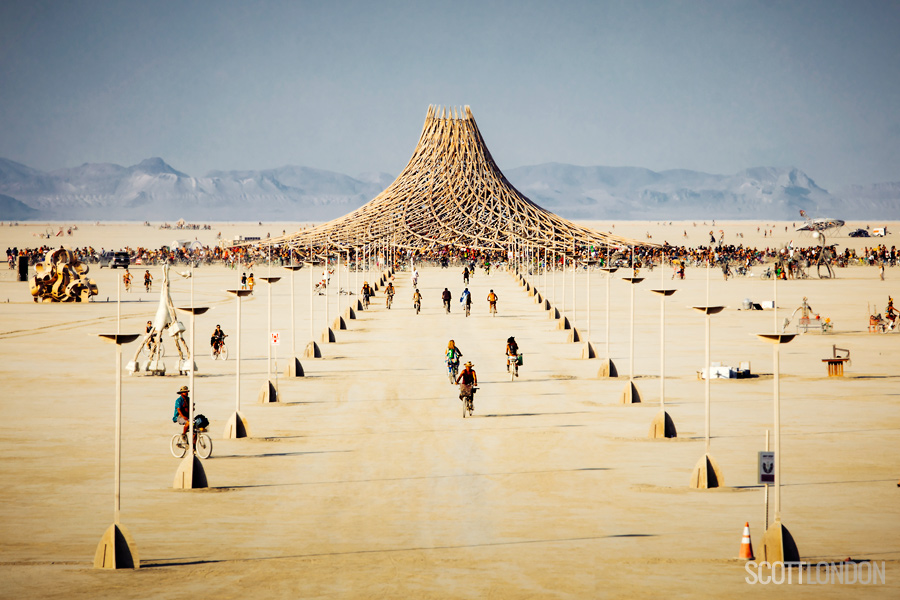 The road to the Galaxia Temple at Burning Man 2018. (Photo by Scott London)