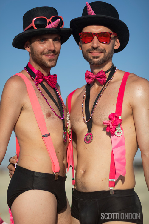 A matching pair of unicorns at Burning Man 2018. (Photo by Scott London)