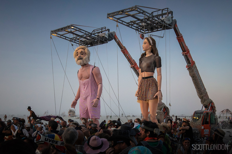Step Forward – Joining Minds, an installation by Spanish conceptual artist Miguel Angel Martin Bordera, at Burning Man 2018 (Photo by Scott London)