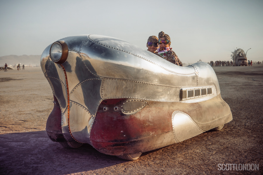 The Sand Slug, an art car at Burning Man 2018. (Photo by Scott London)