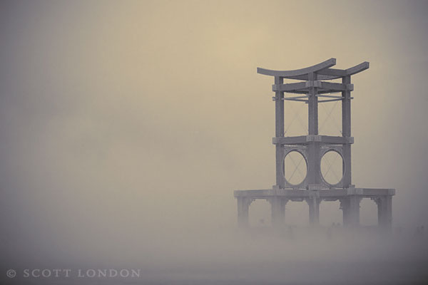 Temple Shrouded in Dust