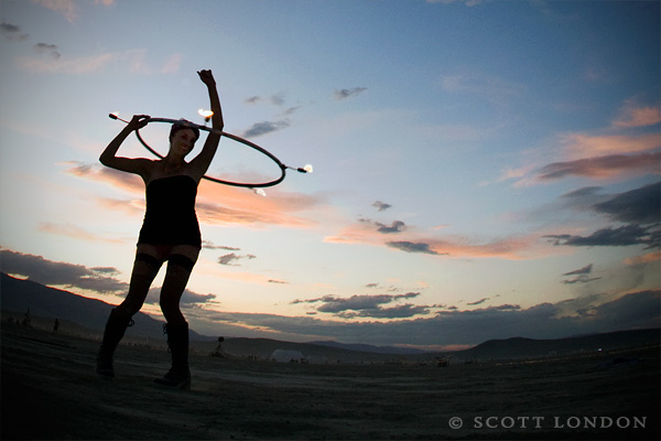 A Hoop Dancer at Twilight