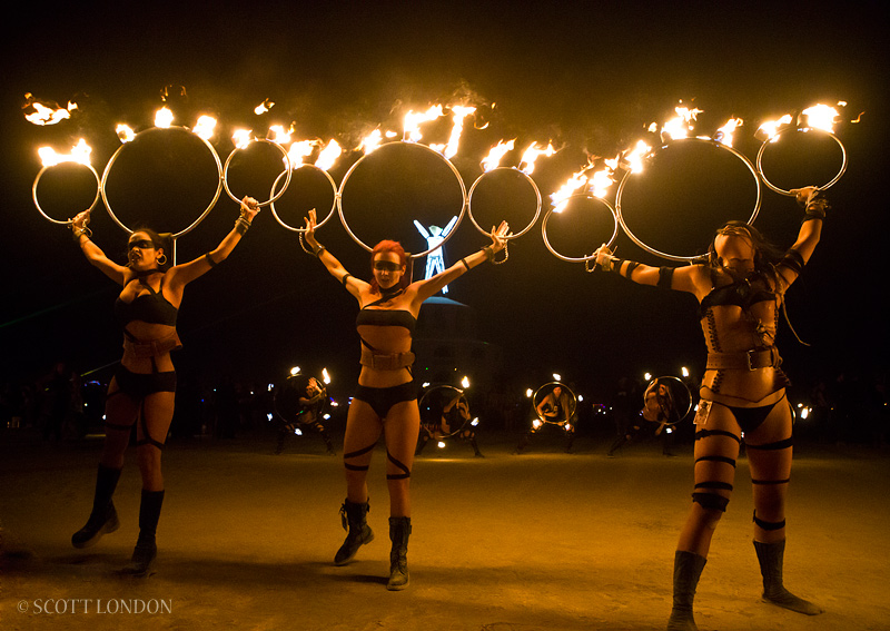 Three Fire Dancers
