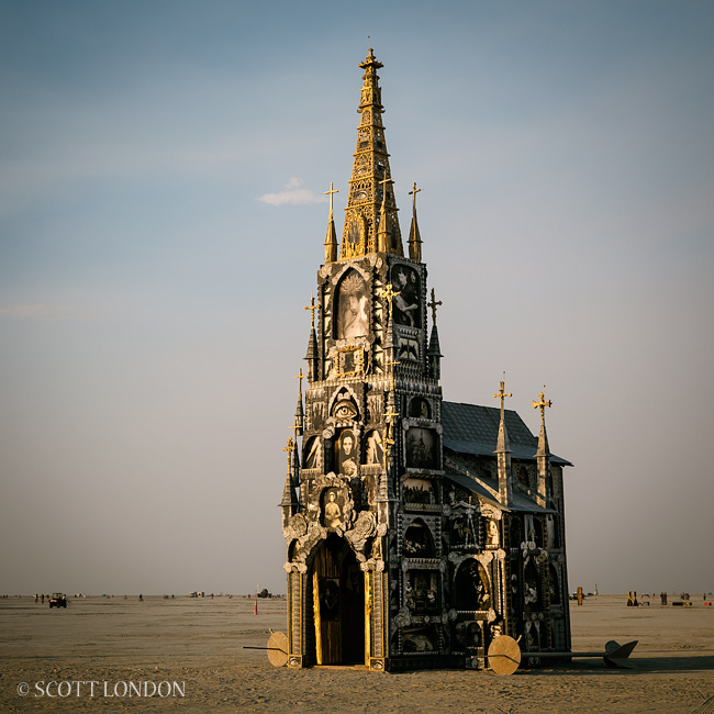 Photo Chapel, an installation by Mike Garlington, at Burning Man 2013 (Photo by Scott London)