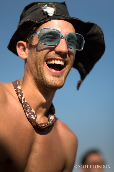 A punter at Distrikt at Burning Man 2013 (Photo by Scott London)