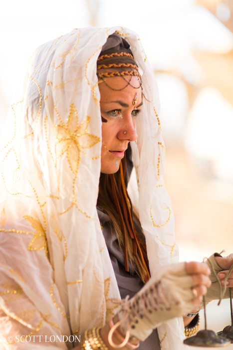 A morning ritual at the temple at Burning Man 2013 (Photo by Scott London)