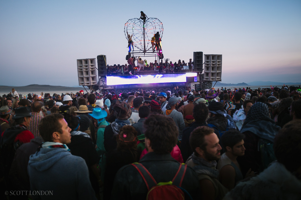The sunrise set at Robot Heart at Burning Man 2014 (Photo by Scott London)
