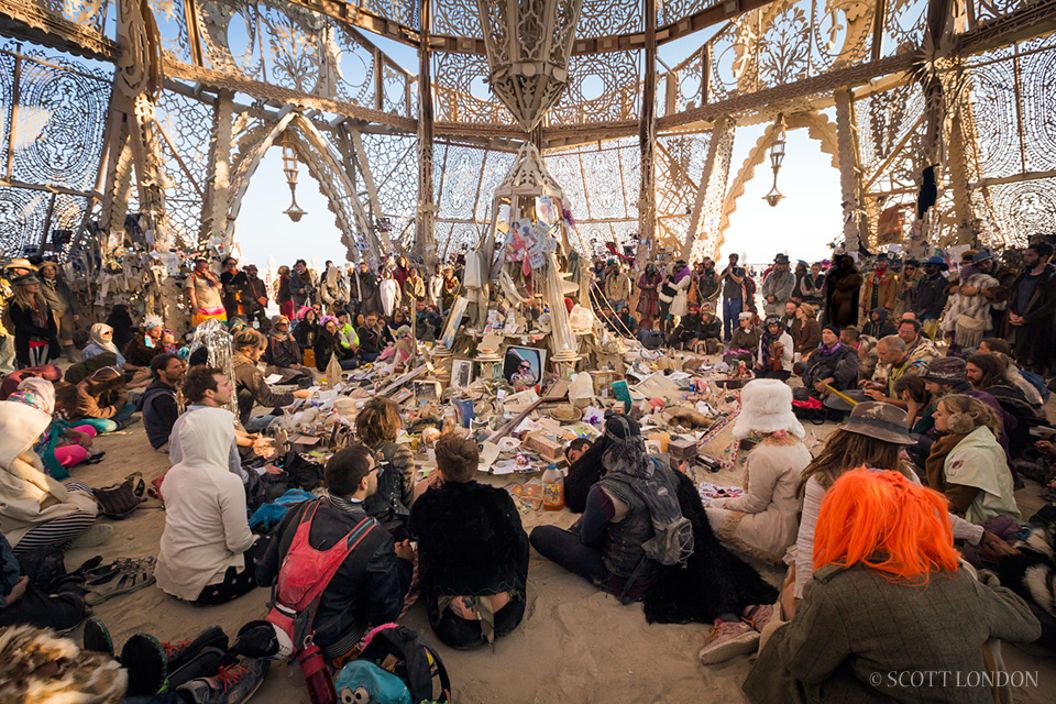 The interior of the Temple of Grace at Burning Man 2014 (Photo by Scott London)