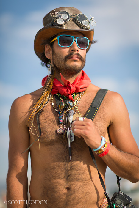 David, a photographer from Alaska, has been attending Burning Man regularly since 2009. (Photo by Scott London)