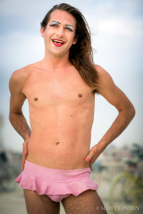 Johnny, a seven-time Burner from Oakland, at Burning Man 2014 (Photo by Scott London)