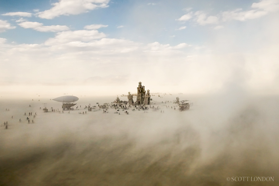 Burning Man 2016 - Arial View of the Black Rock Lighthouse Service at Burning Man 2016. (Photo by Scott London)