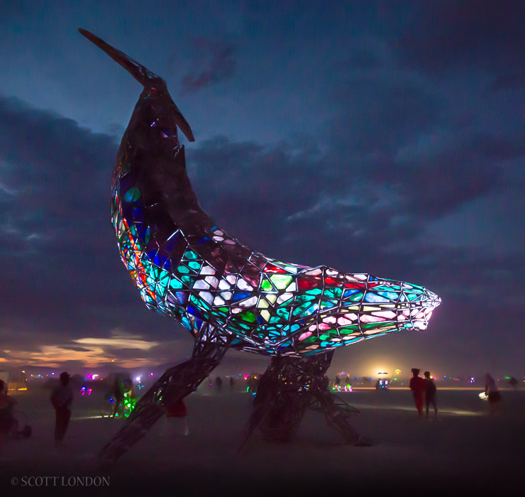 The Space Whale, an installation by The Pier Group with Matthew Schultz, Android Jones and Andy Tibbetts at Burning Man 2016. (Photo by Scott London)