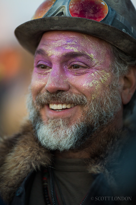 Burning Man is nothing if not a giant love fest. Ask this guy dancing at Robot Heart. (Photo by Scott London)