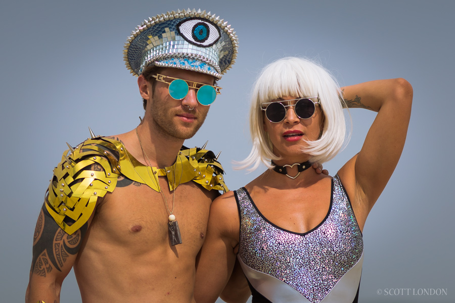 Luke and Kimberly at Burning Man 2016. (Photo by Scott London)