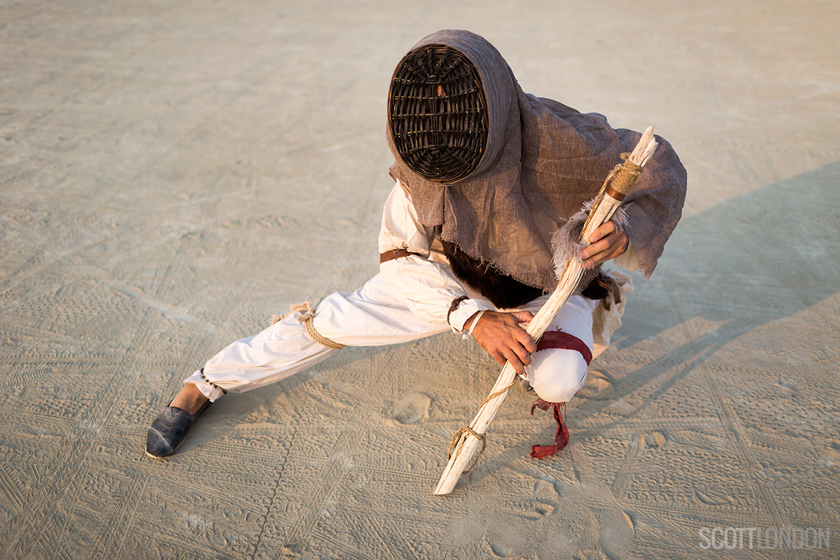 Tangle, a performance artist, at Burning Man 2017. (Photo by Scott London)