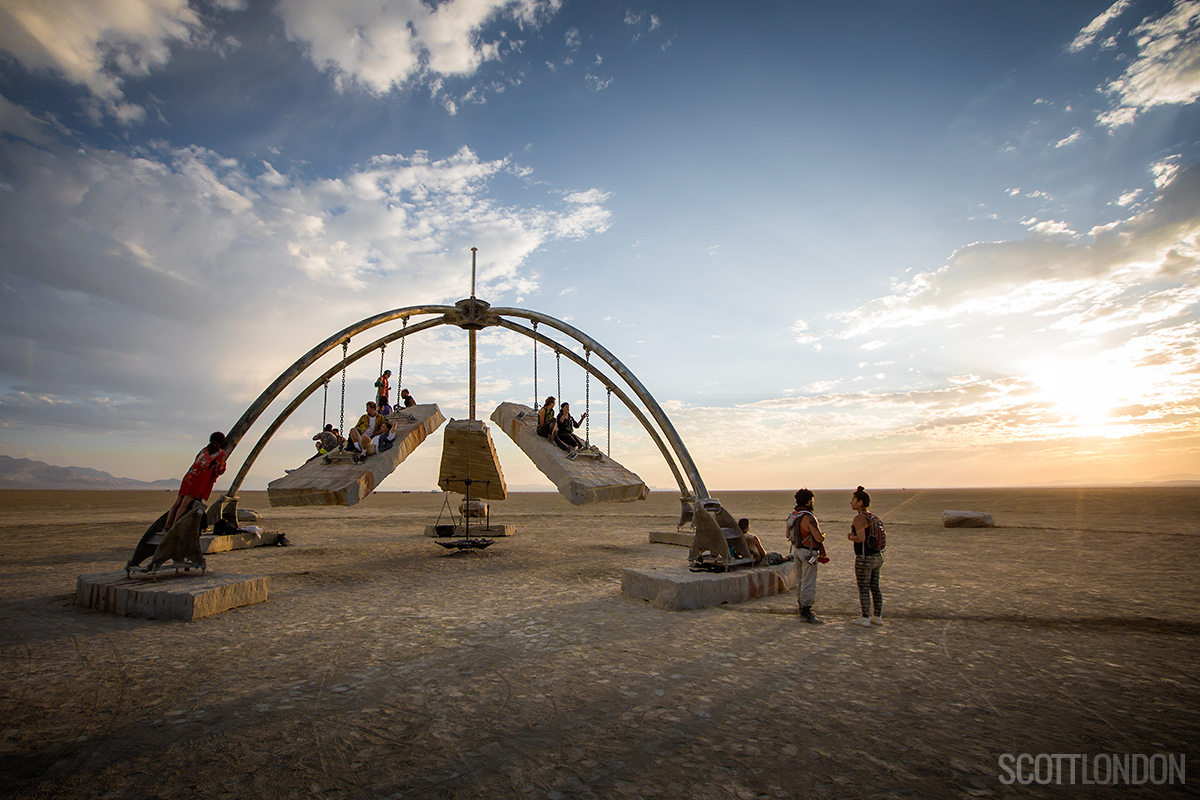 The Temple of Gravity, an art installation at Burning Man 2017. (Photo by Scott London)