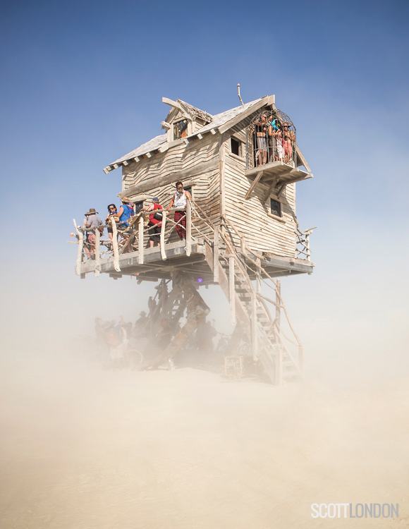 Baba Yaga's House, an art installation by Jessi Sprocket Janusee at Burning Man 2018. (Photo by Scott London)