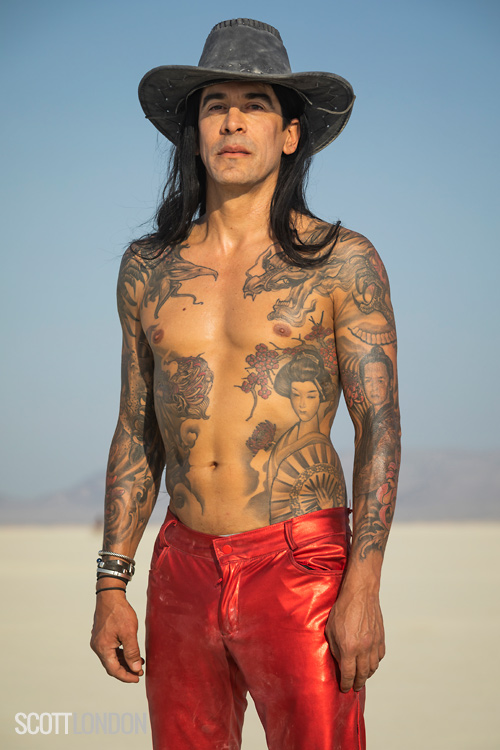 Osvaldo, a burner from Colombia at Burning Man 2018. (Photo by Scott London)