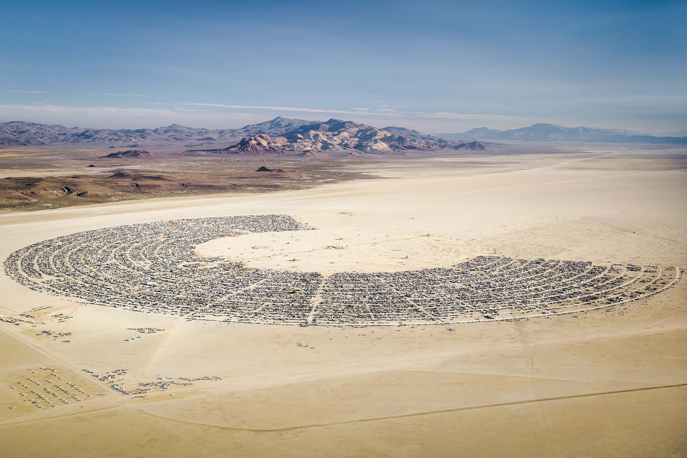 Aerial view of Black Rock City